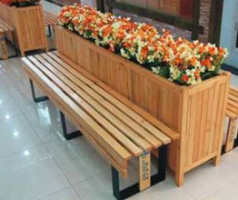 塑木花箱排椅